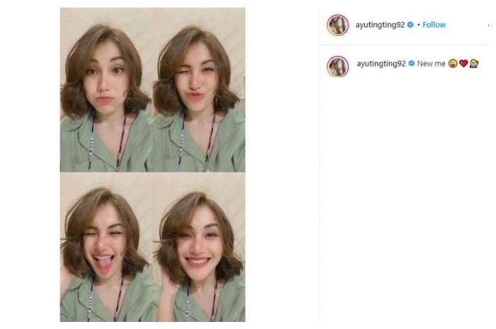 Ayu Ting Ting potong rambut. (Instagram/@ayutingting92)