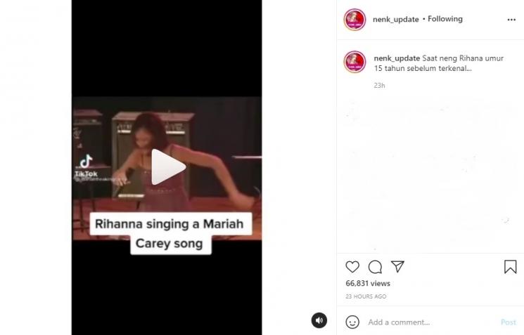 Viral video Rihanna saat masih remaja. (Instagram/@nenk_update)