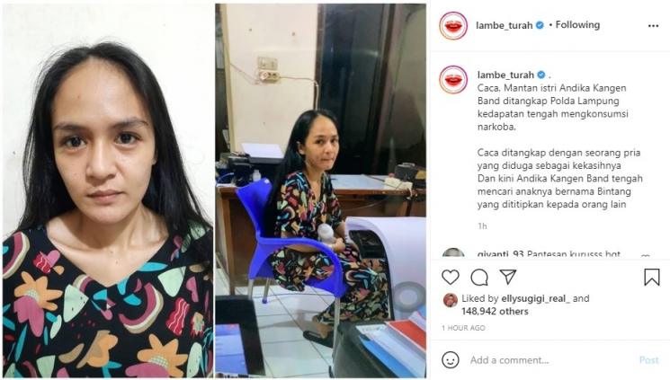 Mantan istri Andika Kangen Band, Chairunnisa alias Chacha. (Instagram/@lambe_turah)