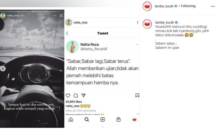 Istri Natta Reza. (Instagram/@lambe_turah)