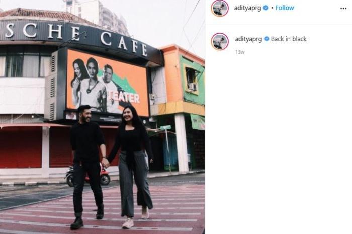 Aditya Prayoga dan pacar baru, Hanifah Hindra. (Instagram/@adityaprg)