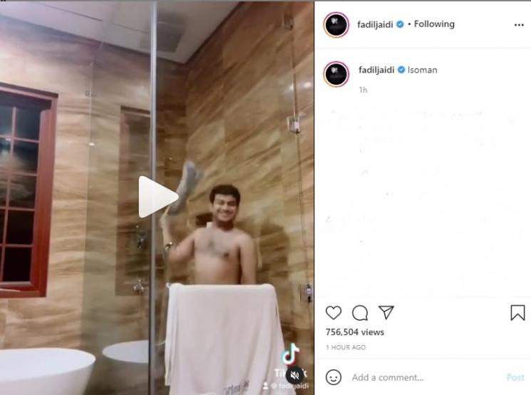 Fadil Jaidi rekam video di kamar mandi. (Instagram/@fadiljaidi)