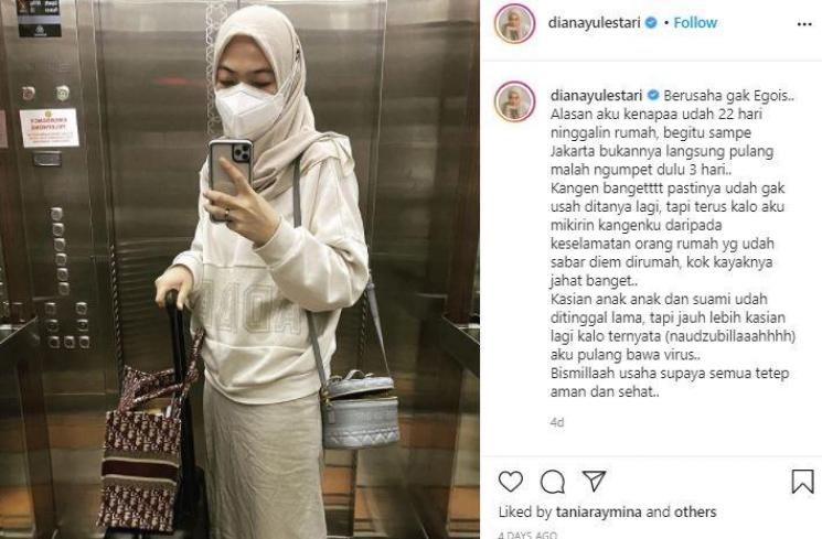 Dian Ayu Lestari, istri Omesh tinggalkan rumah hampir sebulan. (Instagram/@dianayulestari)