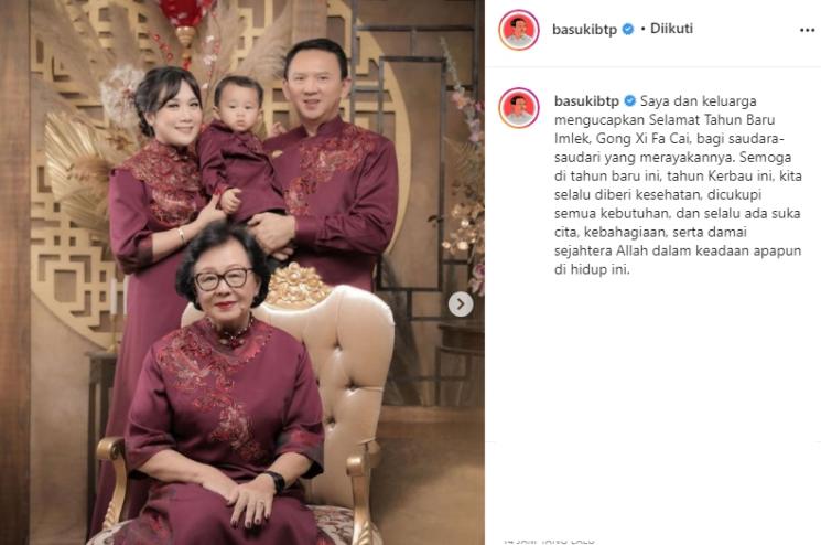 Ahok dan keluarga (Instagram/@basukibtp)