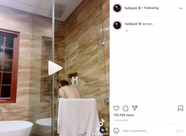 Fadil Jaidi rekam video di kamar mandi. (Instagram/@fadiljaidi)