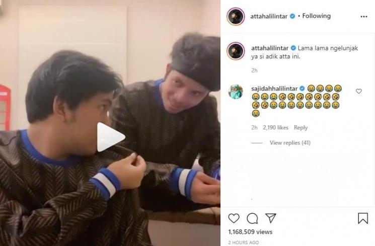 Atta Halilintar mesra dengan Thariq Halilintar. (Instagram/attahalilintar)