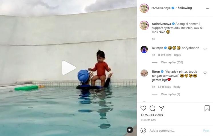 Rachel Vennya dan Niko Al Hakim mengomentari video tentang anak-anaknya. (Instagram/@rachelvennya)