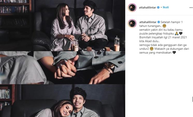 Atta Halilintar dan Aurel Hermansyah (Instagram/@attahalilintar)