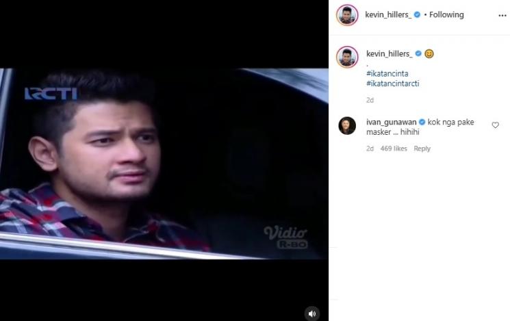 Ivan Gunawan tegur pemain Ikatan Cinta tak pakai masker. (Instagram/@kevin_hillers_)