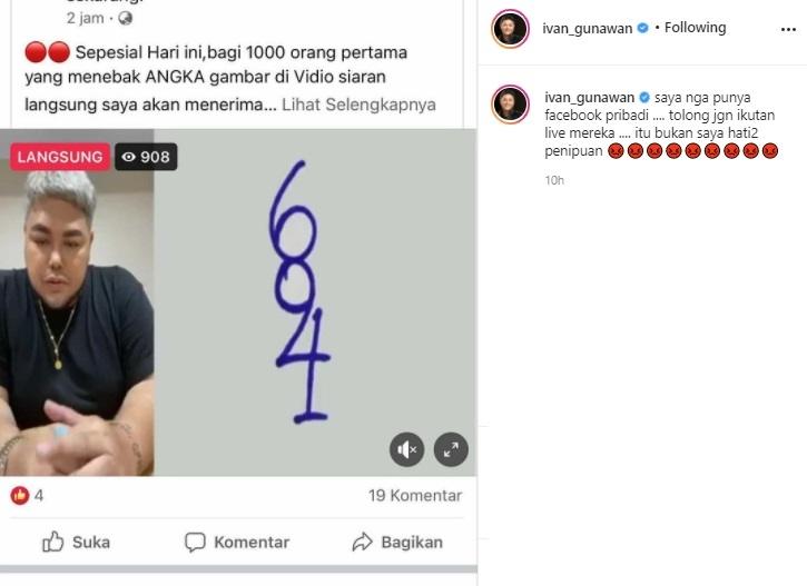 Nama Ivan Gunawan digunakan untuk penipuan. (Instagram/@ivan_gunawan)