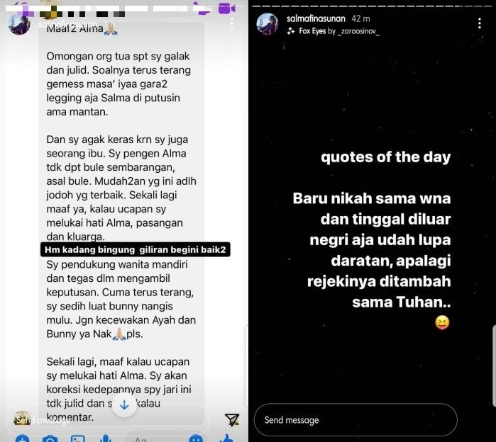 Salmafina Sunan labrak ibu-ibu WNI di Turki yang menggunjingnya. (Instagram/@salmafinasunan)