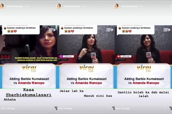 Amanda Manopo dukung Barbie Kumalasari. (Instagram/@amandamanopo)