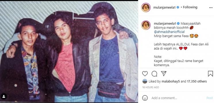 Foto masa muda Ahmad Dhani. (Instagram/@mulanjameela1)