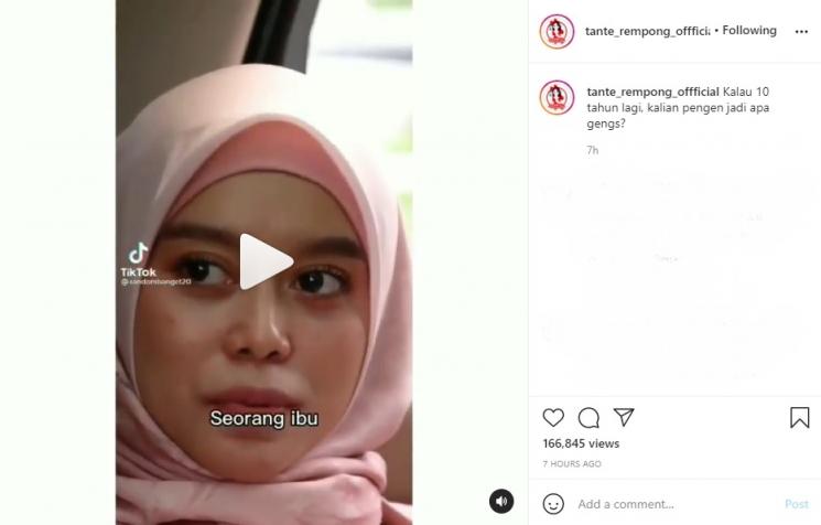 Lesti Kejora ungkap mimpinya untuk sepuluh tahun mendatang. (Instagram/tante_rempong_offficial)