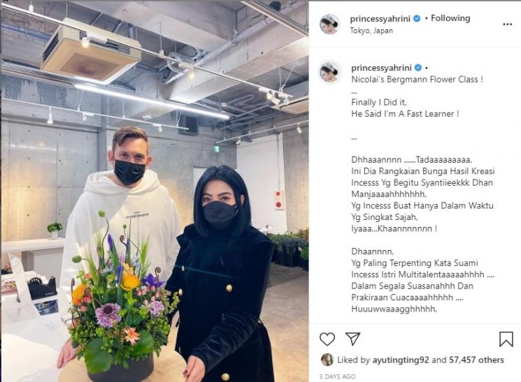Syahrini girang dipuji Reino Barack. (Instagram/princessyahrini)