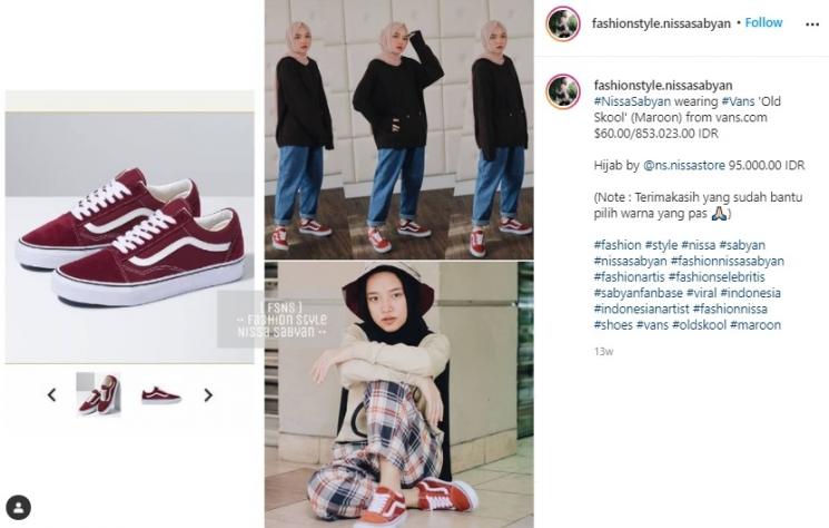 Koleksi sneakers Nissa Sabyan. (Instagram/@fashionstyle.nissasabyan)