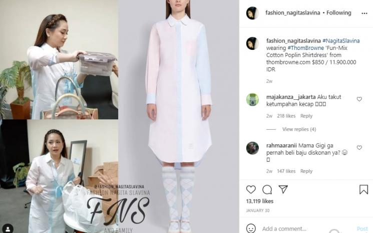 Kemeja Nagita Slavina (Instagram.com)