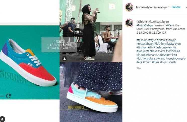 Koleksi sneakers Nissa Sabyan. (Instagram/@fashionstyle.nissasabyan)