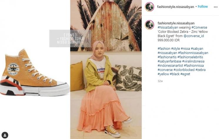 Koleksi sneakers Nissa Sabyan. (Instagram/@fashionstyle.nissasabyan)