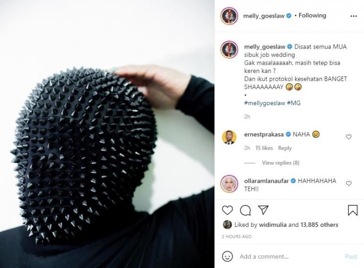 Make Up unik ala Melly Goeslaw. (Instagram/melly_goeslaw)