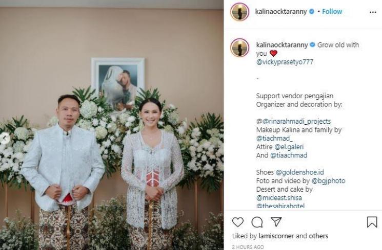 Kalina Ocktaranny saat pengajian. (Instagram/@kalinaocktaranny)