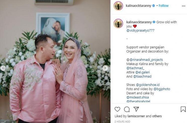 Kalina Ocktaranny saat pengajian. (Instagram/@kalinaocktaranny)