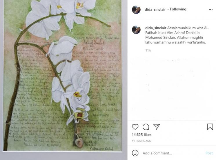 Lukisan persembahan mertua BCL untuk Ashraf Sinclair. (Instagram/dida_sinclair)