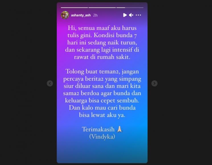 Kondisi terkini Ashanty. (Instagram/ashanty_ash)