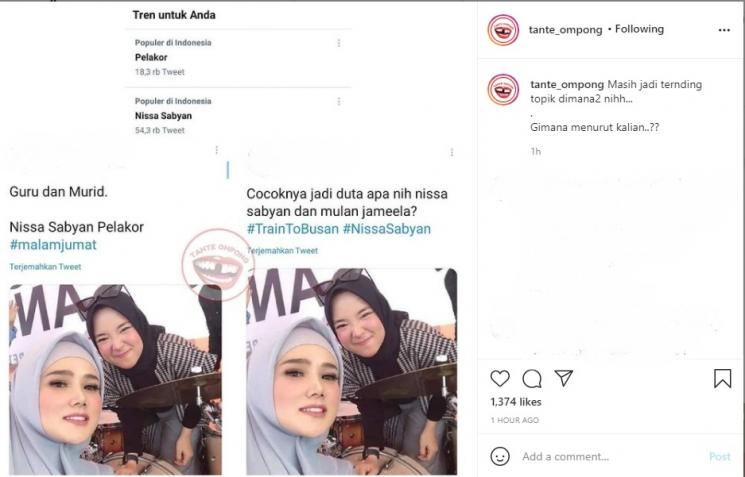 Nissa Sabyan. (Instagram/tante_ompong)