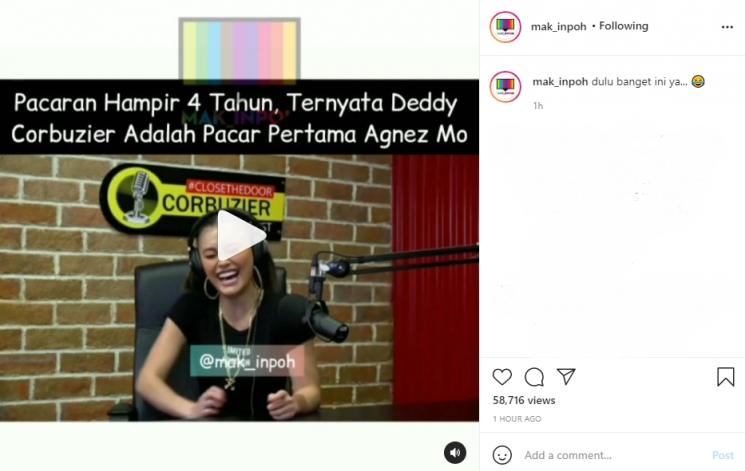 Deddy Corbuzier kenang masa pacaran dengan Agnez Mo. (Instagram/mak_inpoh)