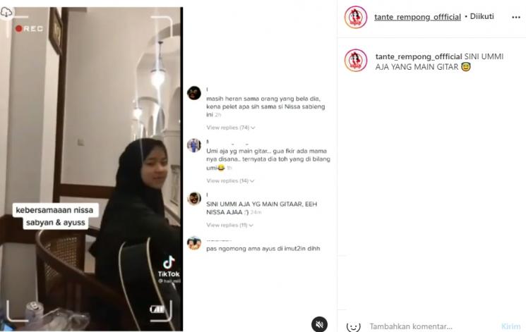 Video Nissa Sabyan dan Ayus Sabyan (Instagram/@tante_rempong_offficial)