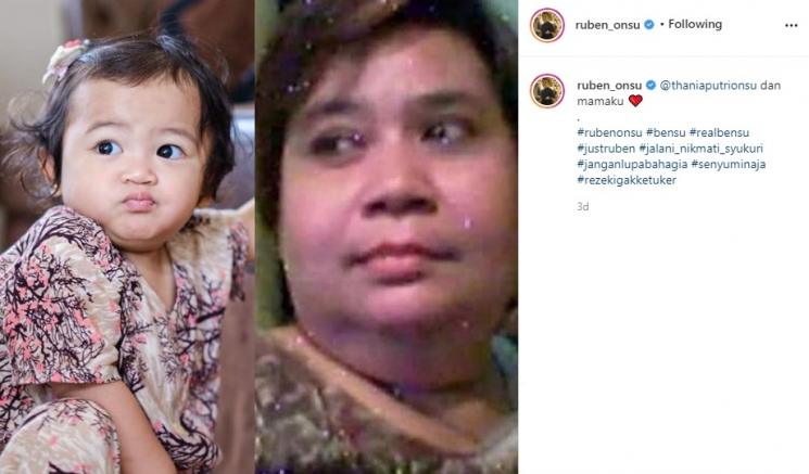 Thania Putri Onsu dan mendiang ibu Ruben Onsu. (Instagram/@ruben_onsu)