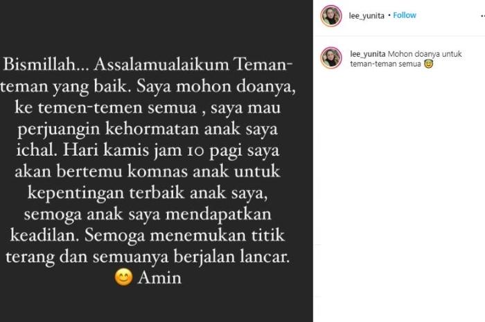 Yunita Lestari, mantan istri Daus Mini. (Instagram/@lee_yunita)