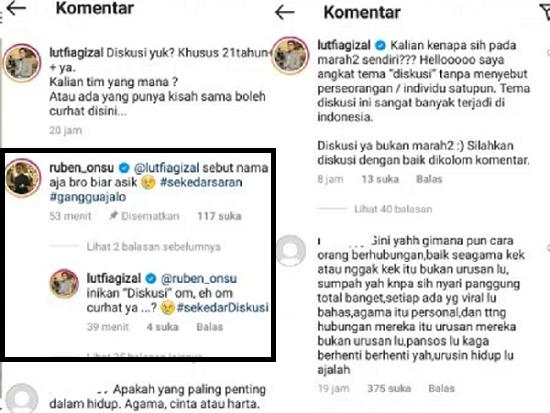 Ruben Onsu komentari Lutfi Agizal (Instagram.com)