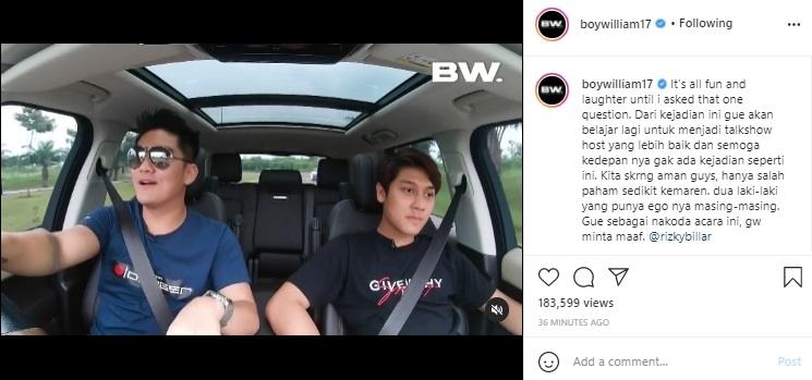 Boy William dan Rizky Billar. (Instagram/@boywilliam17)