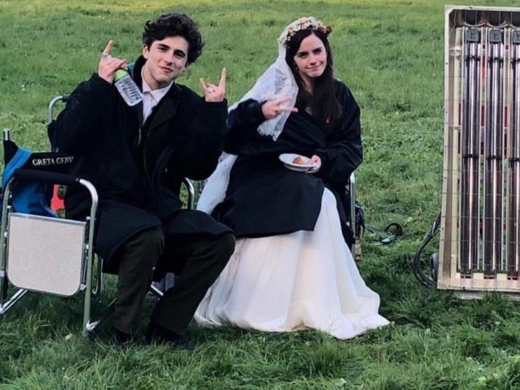 Potret Emma Watson di balik layar. (Twitter/caladanchalamet)
