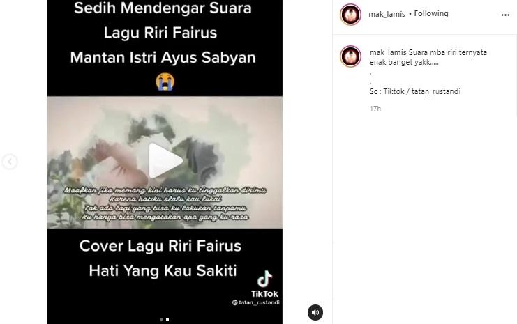 Viral istri Ayus Sabyan nyanyi lagi Hati Yang Kau Sakiti. (Instagram)