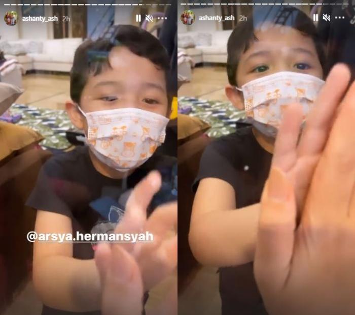 Ashanty ketemu Anang dan Arsya Hermansyah. (Instagram/@ashanty_ash)