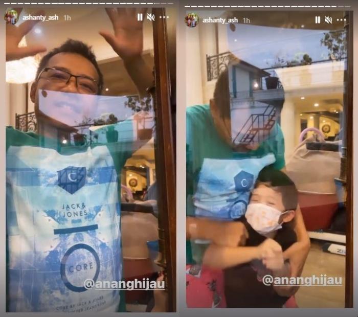 Ashanty ketemu Anang dan Arsya Hermansyah. (Instagram/@ashanty_ash)