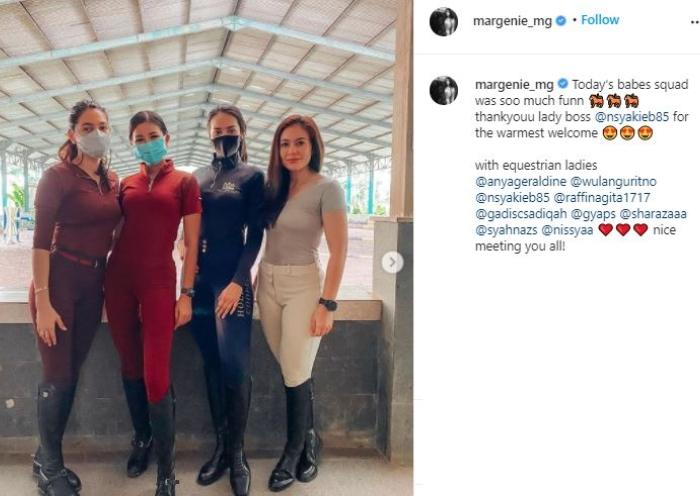 Gaya busana Nabila Syakieb di Pacuan. (Instagram/@margenie_ng)