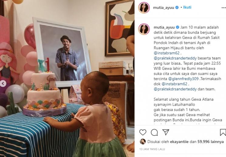 Suasana ultah Gewa, anak Mutia Ayu dan Glenn Fredly (Instagram/@mutia_ayuu)