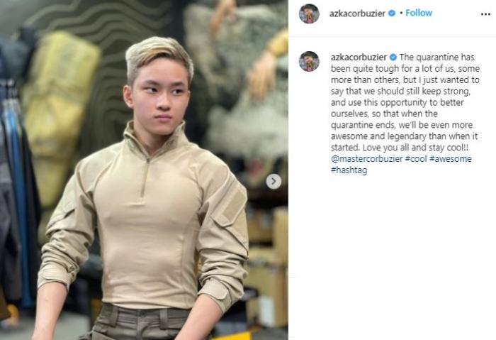Azka Corbuzier latihan menembak. (Instagram/@azkacorbuzier)