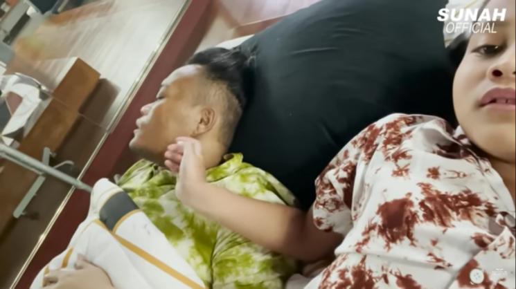 Nathalie Holscher cemas lihat kondisi Sule yang sedang sakit. (YouTube/SUNAH OFFICIAL)