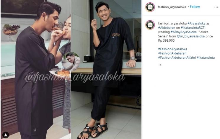 Harga outfit Arya Saloka. (Instagram/@fashion_aryasaloka)