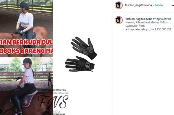 Nagita Slavina berkuda. (Instagram/@fashion_nagitaslavina)