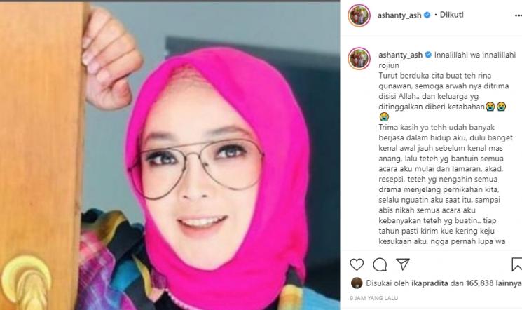 Ashanty kenang Rina Gunawan (Instagram/@ashanty_ash)