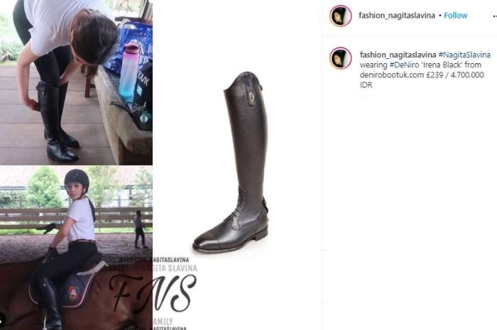 Nagita Slavina berkuda. (Instagram/@fashion_nagitaslavina)