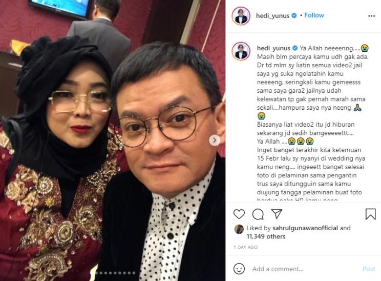 Hedi Yunus dan Rina Gunawan. (Instagram/hedi_yunus)