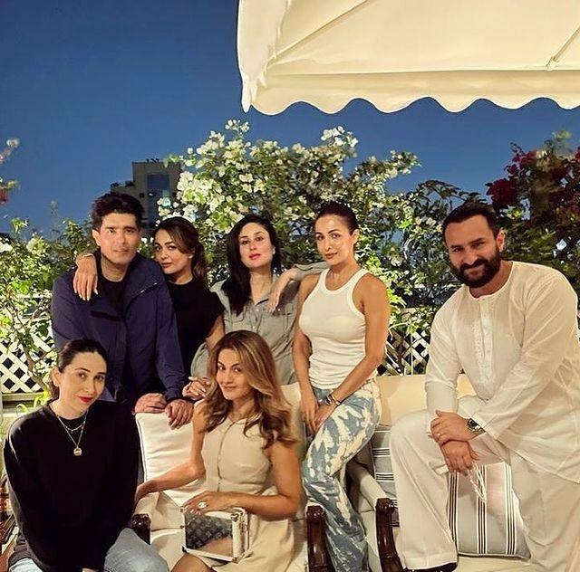 Karisma Kapoor bersama Kareena Kapoor dan sahabat (Instagram/@therealkarismakapoor)