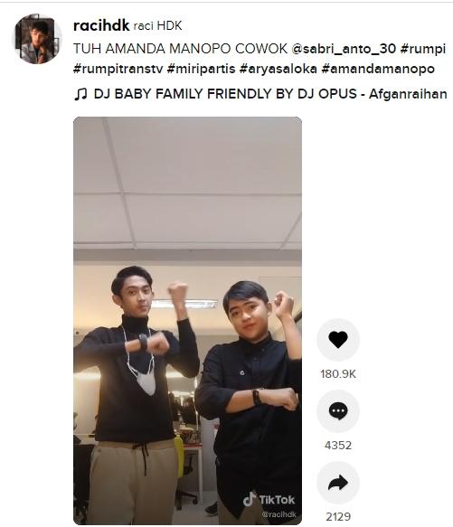 Arya Saloka dan Amanda Manopo KW (TikTok.com)